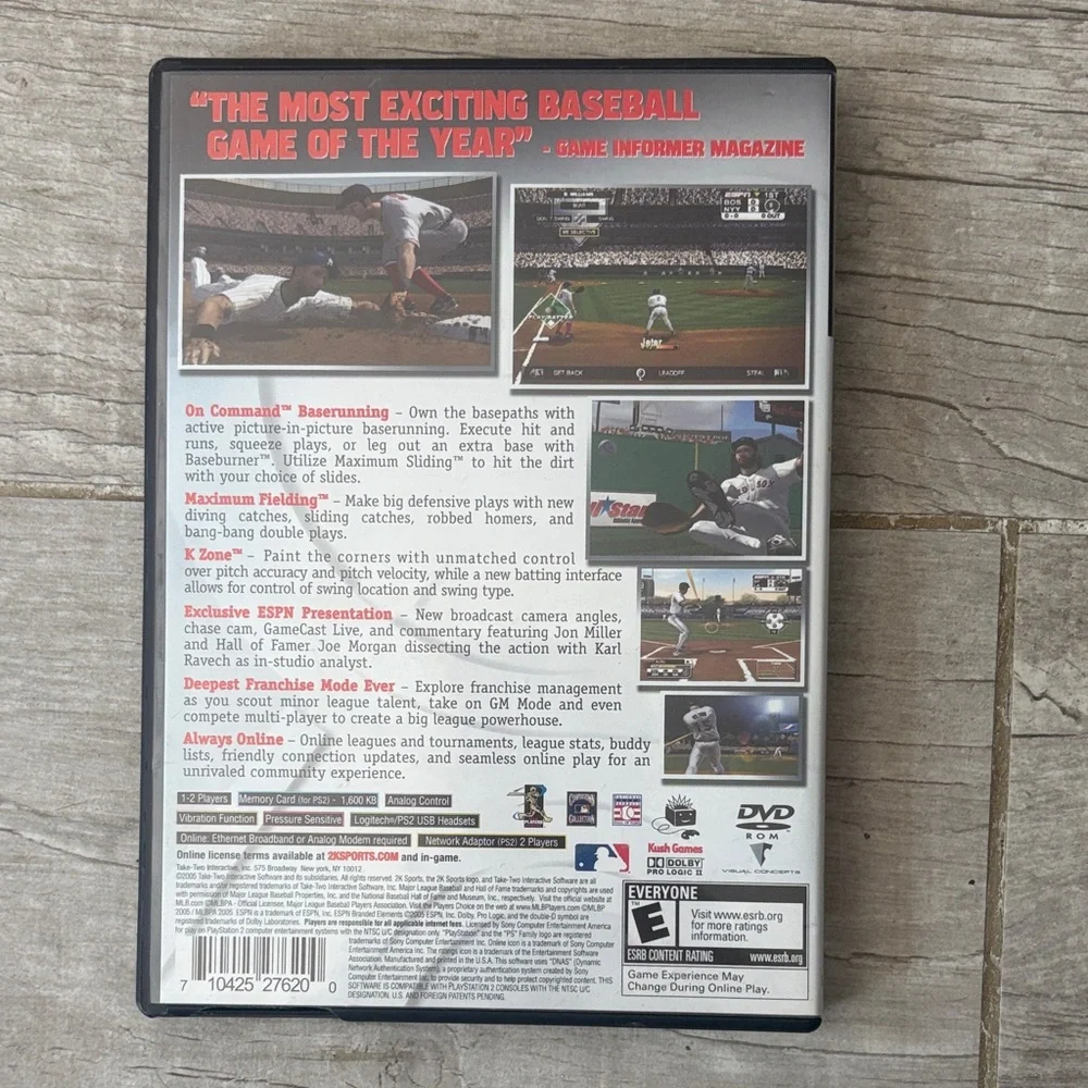 Sony PlayStation 2 Major League Baseball 2K5 - Black and Red